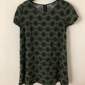 Olive Damask Pattern T Shirt Dress Forever 21